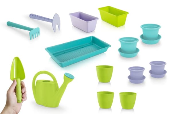 Gardenico Kids Stort trädgårdsset med krukor för barn