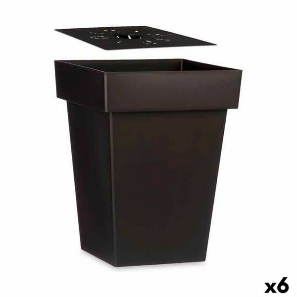 Selvvandende pot Antracit Plastik (37 x 51 x 37 cm) (6 enheder)