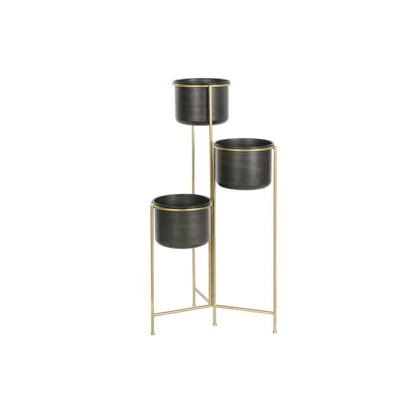 Kruka DKD Home Decor 30 x 21 x 80 cm Svart Gyllene Metall