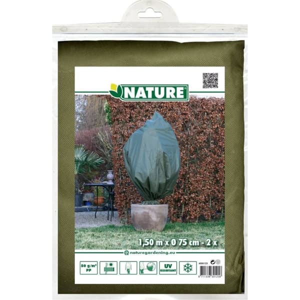 Nature frostdækkener 2 stk. 150x75 cm 50 g/m² fleece grøn