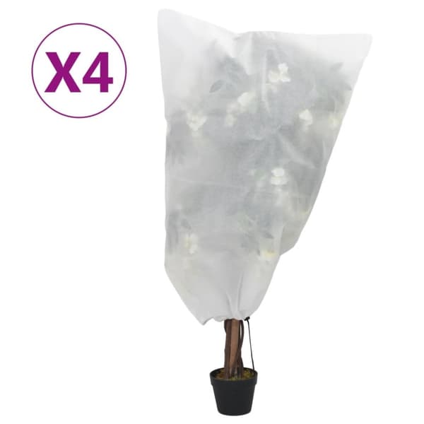vidaXL Fiberdukar med dragsko 4 st 70 g/m² 0,8x1,2 m