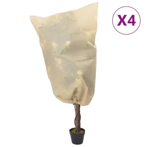vidaXL plantebeskyttelse med snore 4 stk. 70 g/m² 0,8x0,8 m