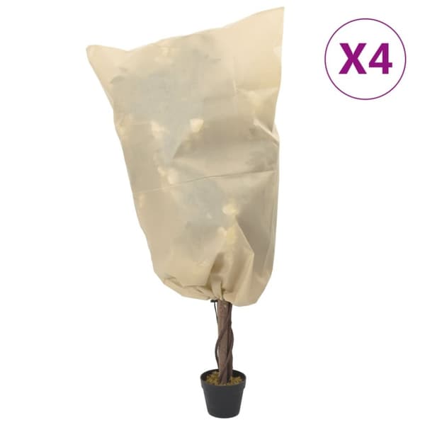 vidaXL plantebeskyttelse med snore 4 stk. 70 g/m² 0,8x1 m