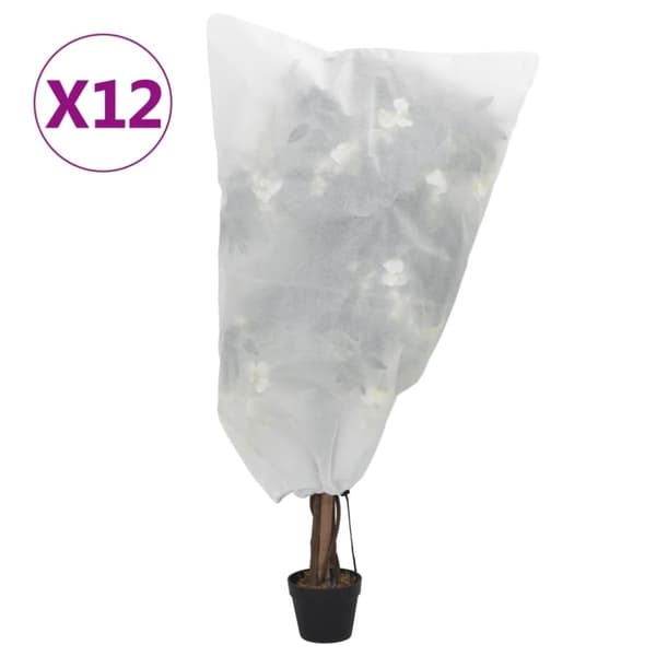 vidaXL plantebeskyttelse med snore 12 stk. 70 g/m² 0,8x1,2 m