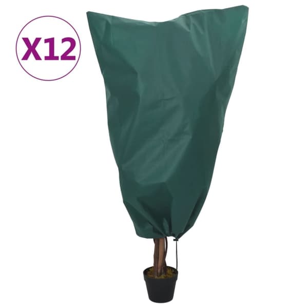 vidaXL plantebeskyttelse med snore 12 stk. 70 g/m² 0,8x0,8 m