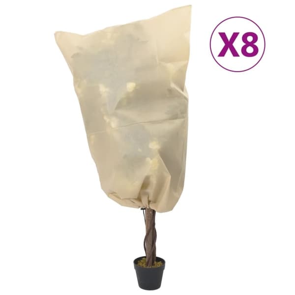 vidaXL plantebeskyttelse med snore 8 stk. 70 g/m² 0,8x0,8 m