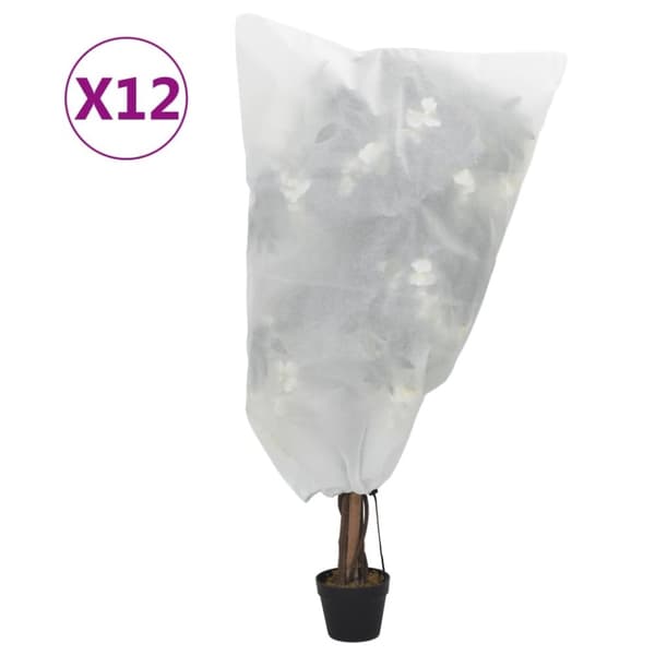 vidaXL plantebeskyttelse med snore 12 stk. 70 g/m² 0,8x0,8 m