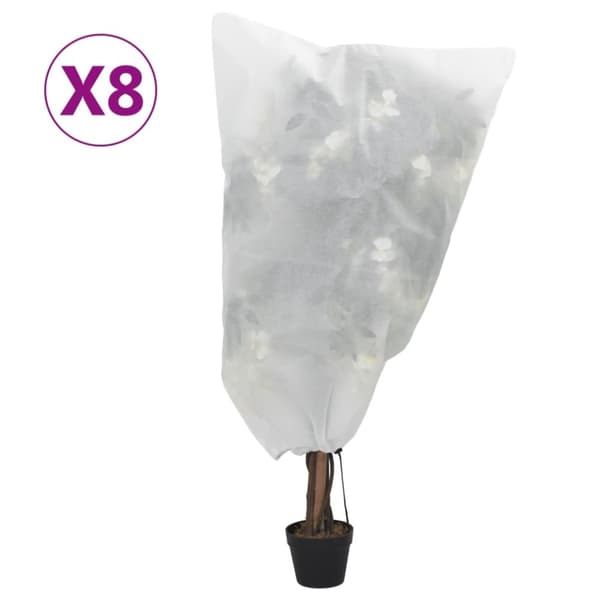 vidaXL plantebeskyttelse med snore 8 stk. 70 g/m² 0,8x0,8 m