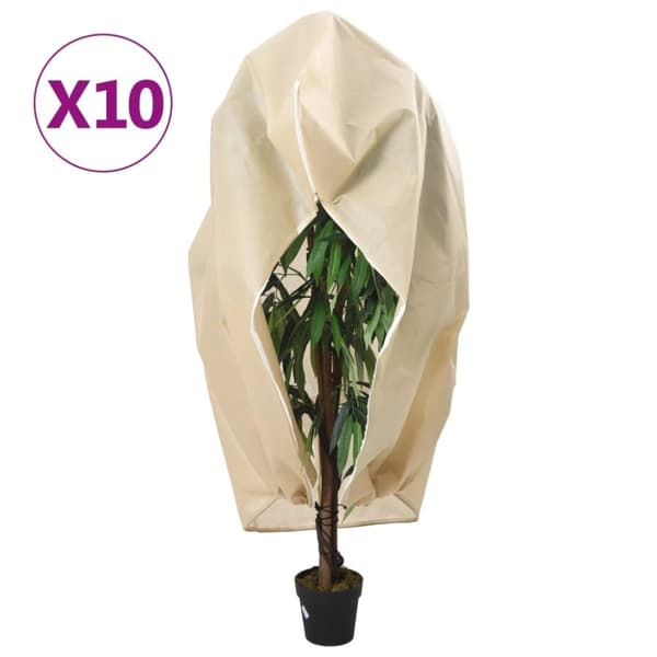 vidaXL plantebeskyttelse med lynlås 10 stk. 70 g/m² 3,93x3 m