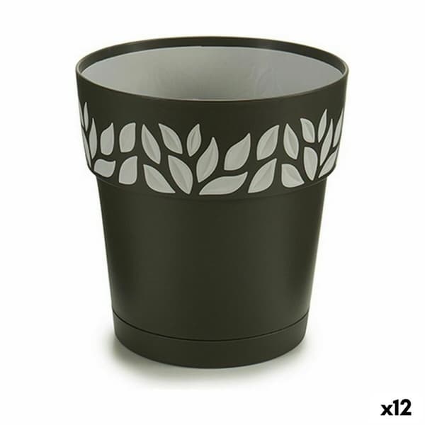 Självvattnande blomkruka Stefanplast Cloe Antracitgrå Plast 15 x 15 x 15 cm (12 antal)