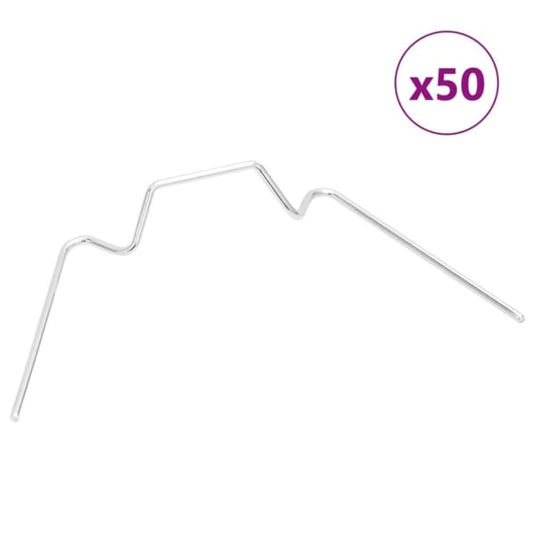 vidaXL glasclips/flueben til drivhus 50 stk. W-type galvaniseret stål