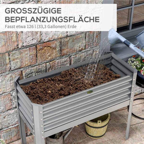 Rootz-korotettu kasvien istutuslaatikko - Puutarhaistuin - Korotettu puutarhasänky - Säänkestävä - Ergonominen muotoilu - Helppo koota - 100 cm x 45 c