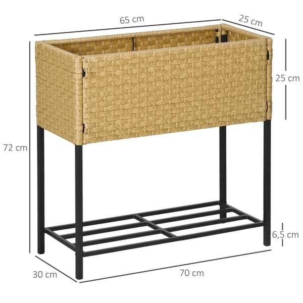 Rootz Upphöjd bäddplanterare Trädgårdsbädd - Förhöjd plantering - Utomhusplanterare - Slitstark PE-rotting - Ergonomisk design - Mångsidiga plantering