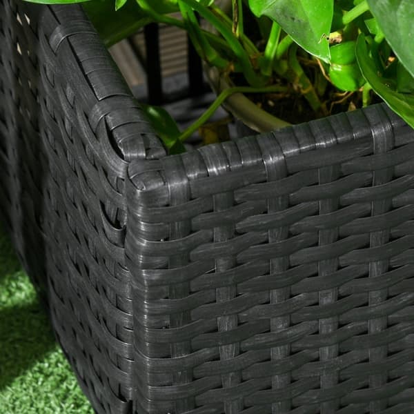 Rootz Plant Kruka - Blomlåda - Planteringskärl med spaljé - Väderbeständig PE-harts och stål - 103cm x 103cm x 29cm - Enkel montering - Snygg & funkti