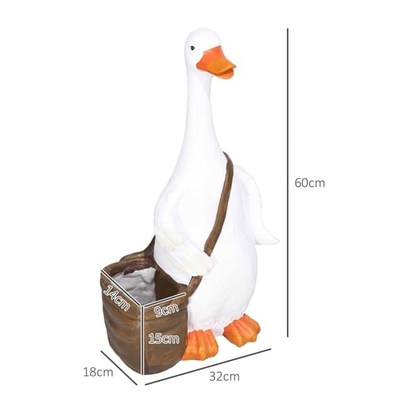 Rootz Swan urtepotte med skulderpose - Haveplantekasse - Udendørs blomsterbeholder - Vejrbestandig - Fremmer sund rodvækst - Alsidig placering - 32 cm