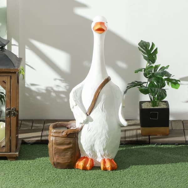 Rootz Swan urtepotte med skulderpose - Haveplantekasse - Udendørs blomsterbeholder - Vejrbestandig - Fremmer sund rodvækst - Alsidig placering - 32 cm