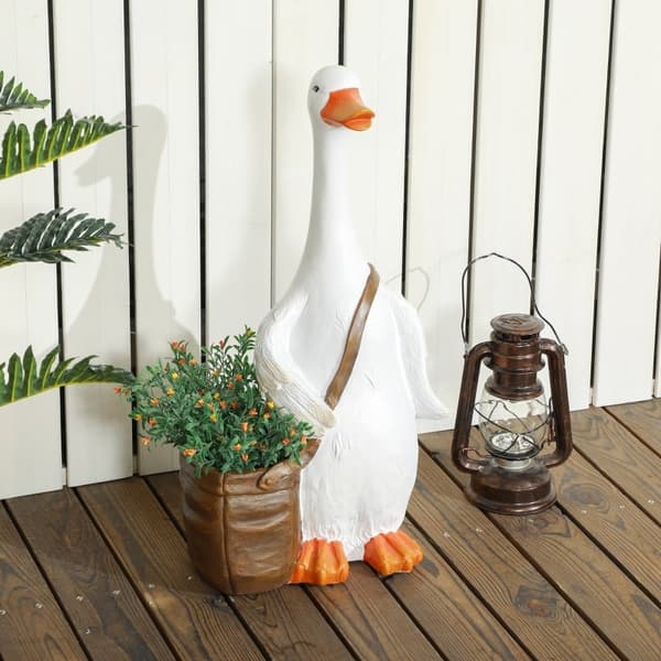 Rootz Swan urtepotte med skulderpose - Haveplantekasse - Udendørs blomsterbeholder - Vejrbestandig - Fremmer sund rodvækst - Alsidig placering - 32 cm