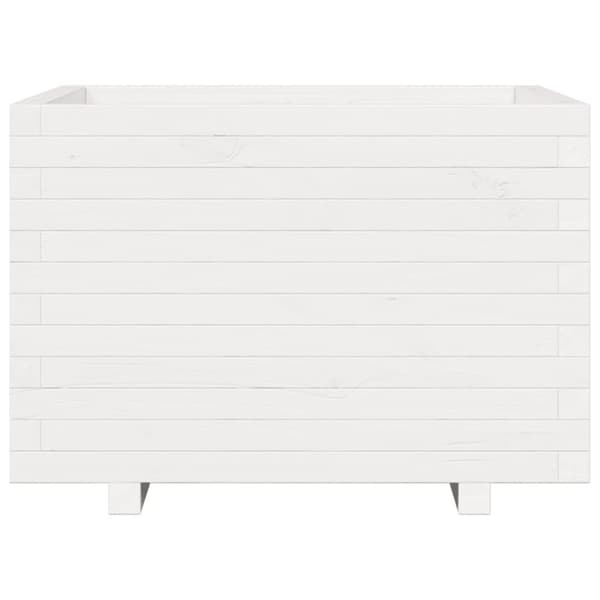 Odlingslåda vit 70x70x49,5 cm massiv furu