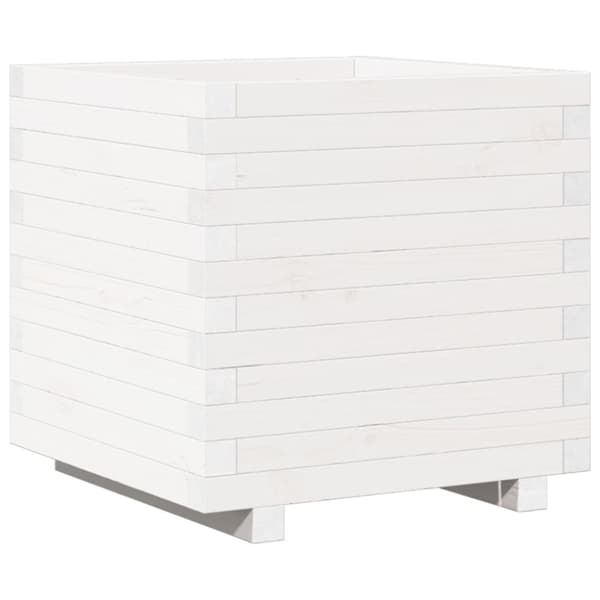 Odlingslåda vit 50x50x49,5 cm massiv furu