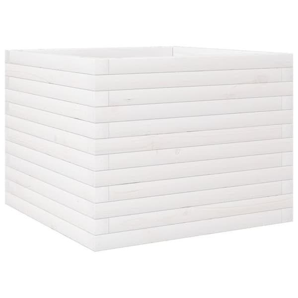 Odlingslåda vit 60x60x46 cm massiv furu