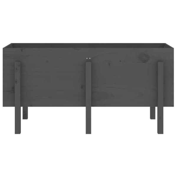 Odlingslåda på ben 121x50x57 cm grå massiv furu