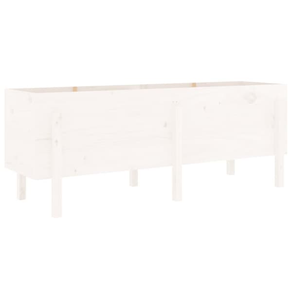 Odlingslåda på ben 160x50x57 cm vit massiv furu
