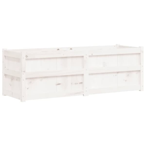 Odlingslåda 150x50x50 cm vit massiv furu