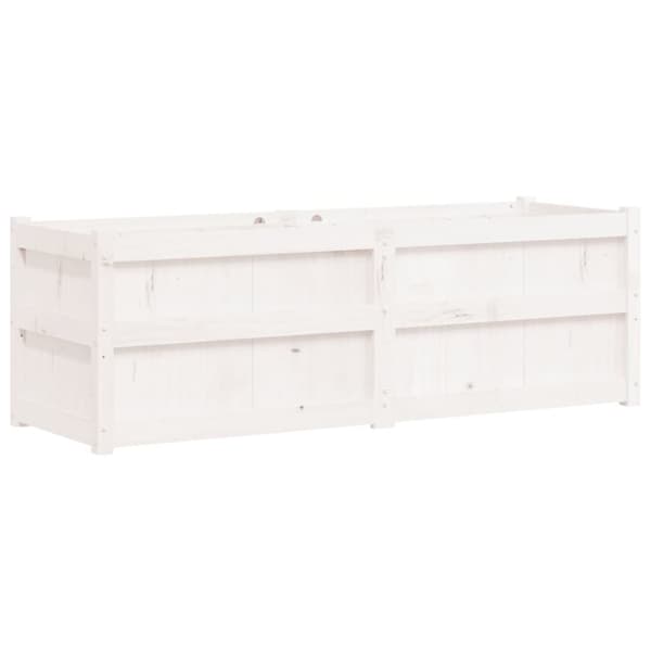 Odlingslåda 150x50x50 cm vit massiv furu