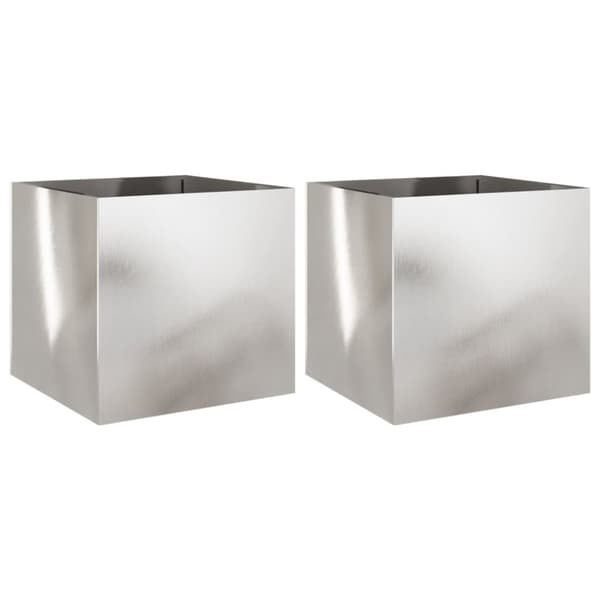 Odlingslådor 2 st silver 49x47x46 cm rostfritt stål