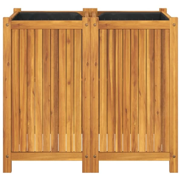 Odlingslåda med foder 84x42x75 cm massivt akaciaträ