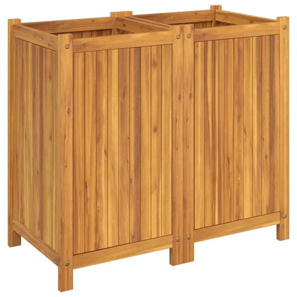 Odlingslåda med foder 84x42x75 cm massivt akaciaträ