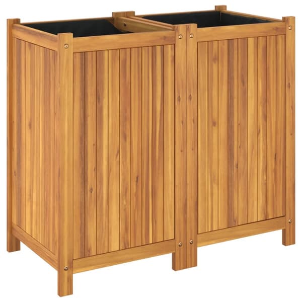 Odlingslåda med foder 84x42x75 cm massivt akaciaträ