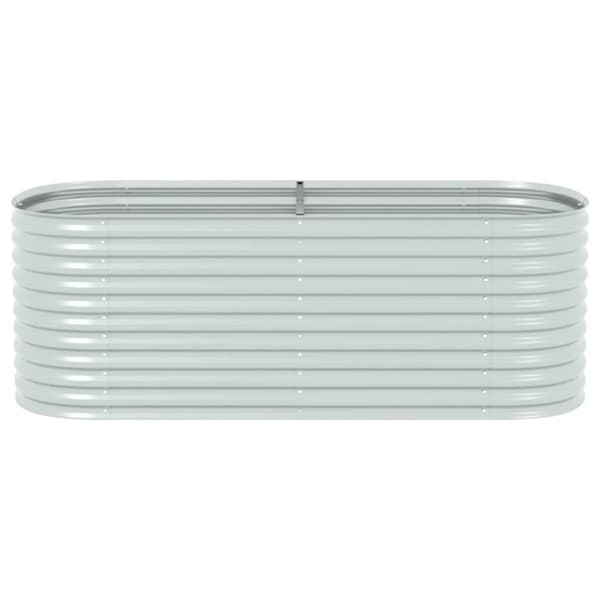 Odlingslåda upphöjd galvaniserat stål 240x80x81 cm silver