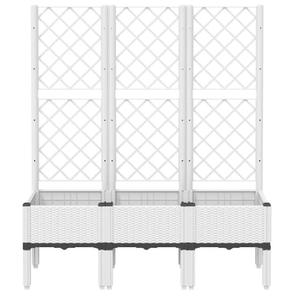 Odlingslåda med spaljé vit 120x40x142 cm PP