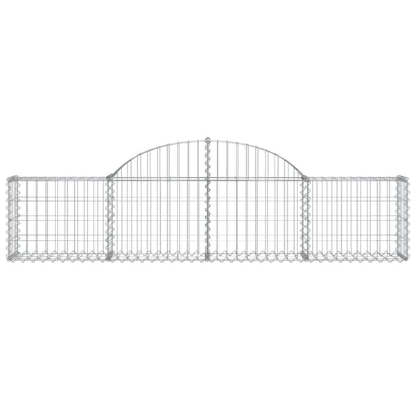 Gabion bågformad 3 st 200x30x40/60 cm galvaniserat järn