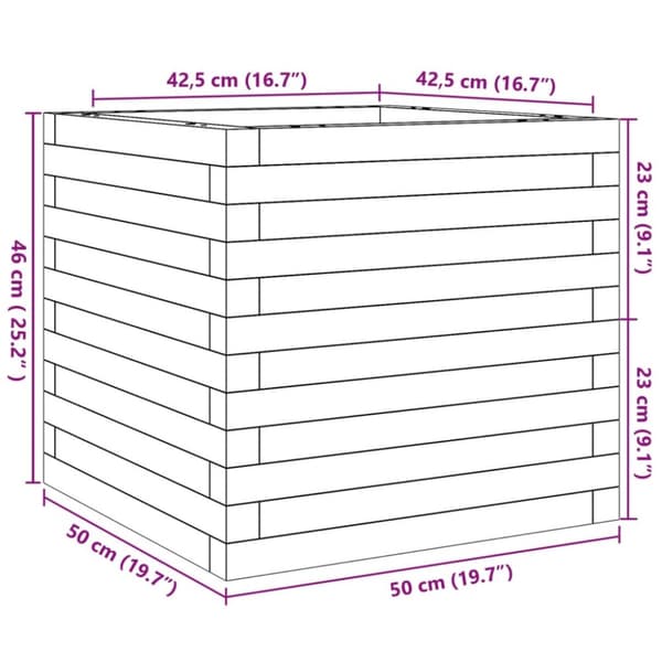 Odlingslåda 50x50x46 cm massivt douglasträ
