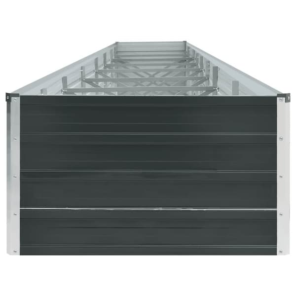 Odlingslåda upphöjd galvaniserat stål 600x80x45 cm antracit
