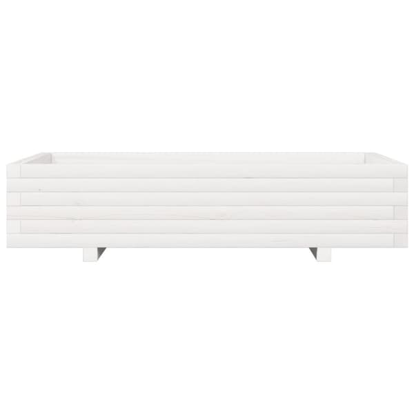 Odlingslåda vit 110x60x26,5 cm massiv furu