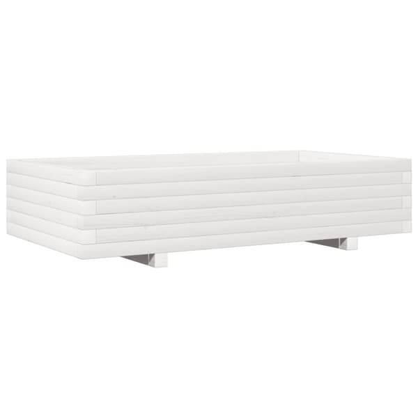 Odlingslåda vit 110x60x26,5 cm massiv furu