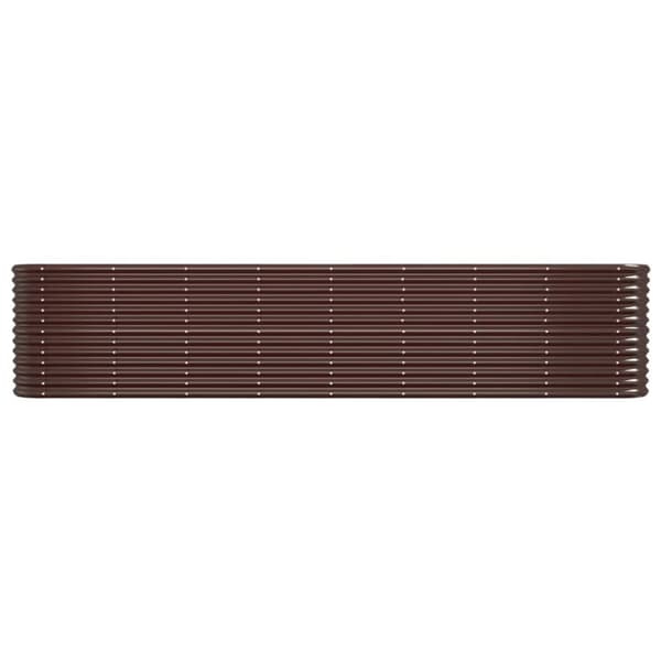 Odlingslåda pulverlackerat stål 332x40x68 cm brun