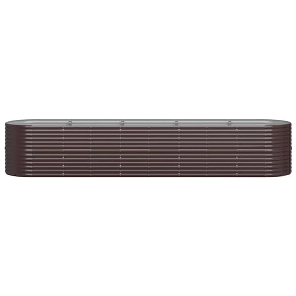 Odlingslåda pulverlackerat stål 368x80x68 cm brun