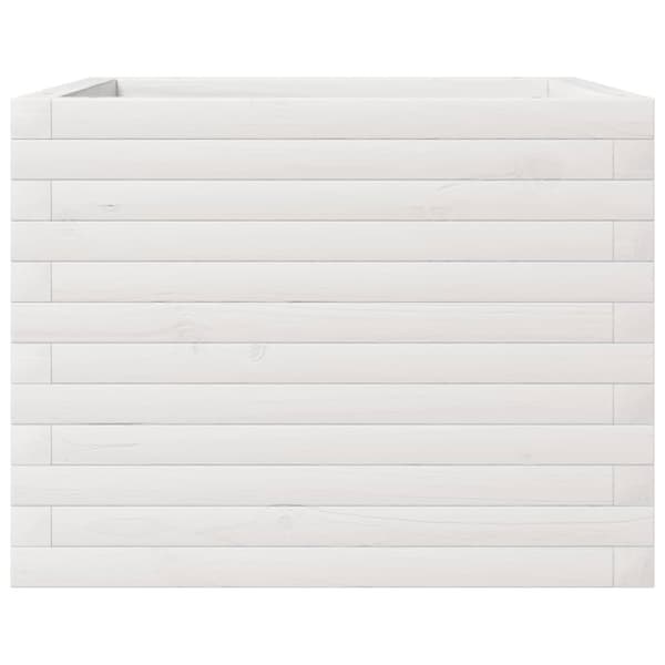 Odlingslåda vit 60x60x45,5 cm massiv furu