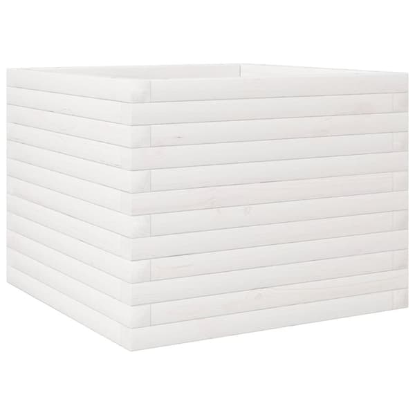 Odlingslåda vit 60x60x45,5 cm massiv furu