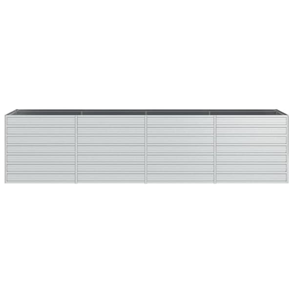 Odlingslåda upphöjd galvaniserat stål 320x80x77 cm silver
