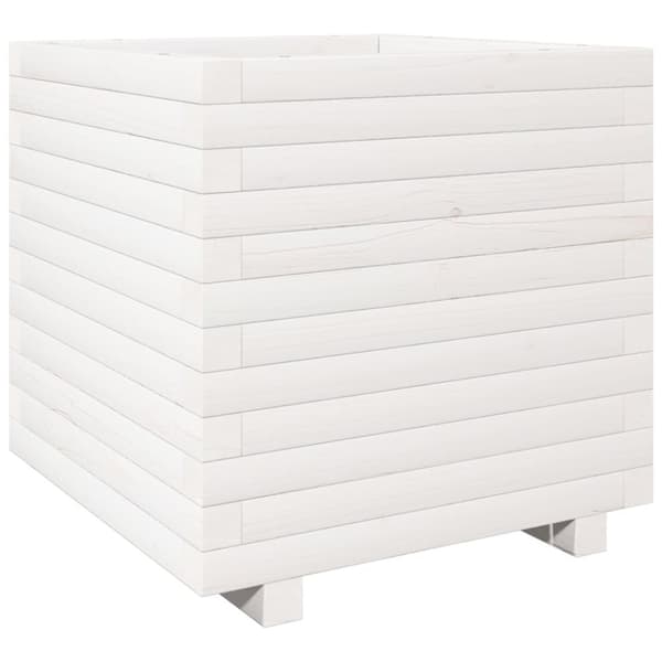 Odlingslåda vit 50x50x49,5 cm massiv furu