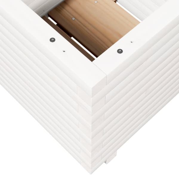 Odlingslåda vit 50x50x49,5 cm massiv furu