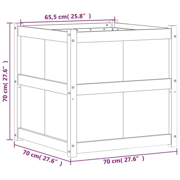 Odlingslåda 70x70x70 cm massivt douglasträ