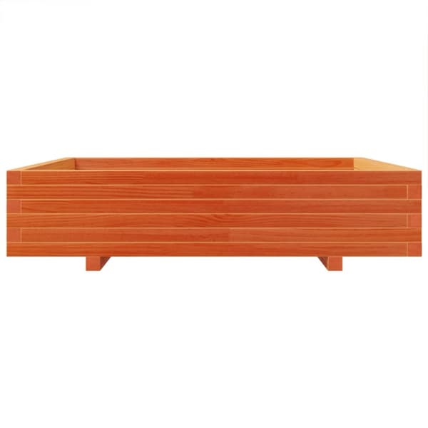Odlingslåda vaxbrun 110x110x26,5 cm massiv furu