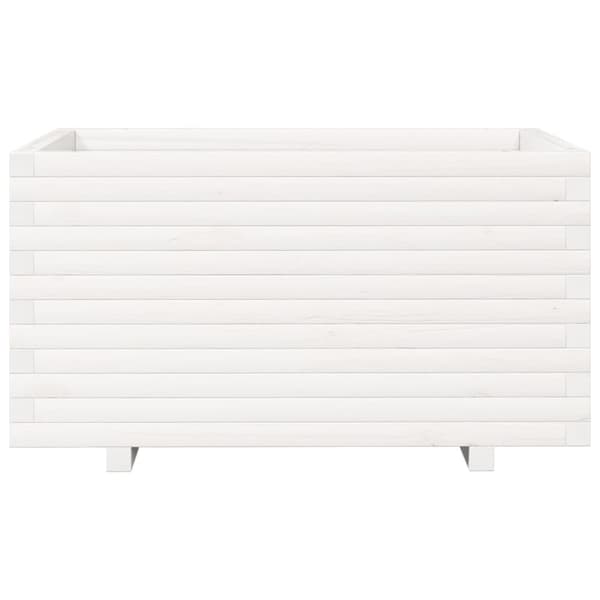 Odlingslåda vit 90x60x49,5 cm massiv furu