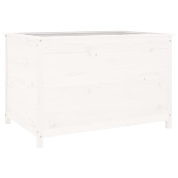 Odlingslåda på ben 119,5x82,5x78 cm vit massiv furu